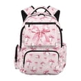thumbnail image 1 of Binienty Pink Baseball Bow School Backpack for Teen Girls 3rd Grade Lightweight Large Capacity Bookbag with Front Pockets Rucksack Students Back to School Gifts, 1 of 8