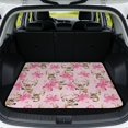 thumbnail image 1 of Binienty Pink Deer Bow Print Universal Fit Car Trunk Mat, Non-Slip Backing Scratch Resistant Rear Cargo Liner, Stylish Vehicle Interior Accessory for Sedan SUV 29" x 39, 1 of 7