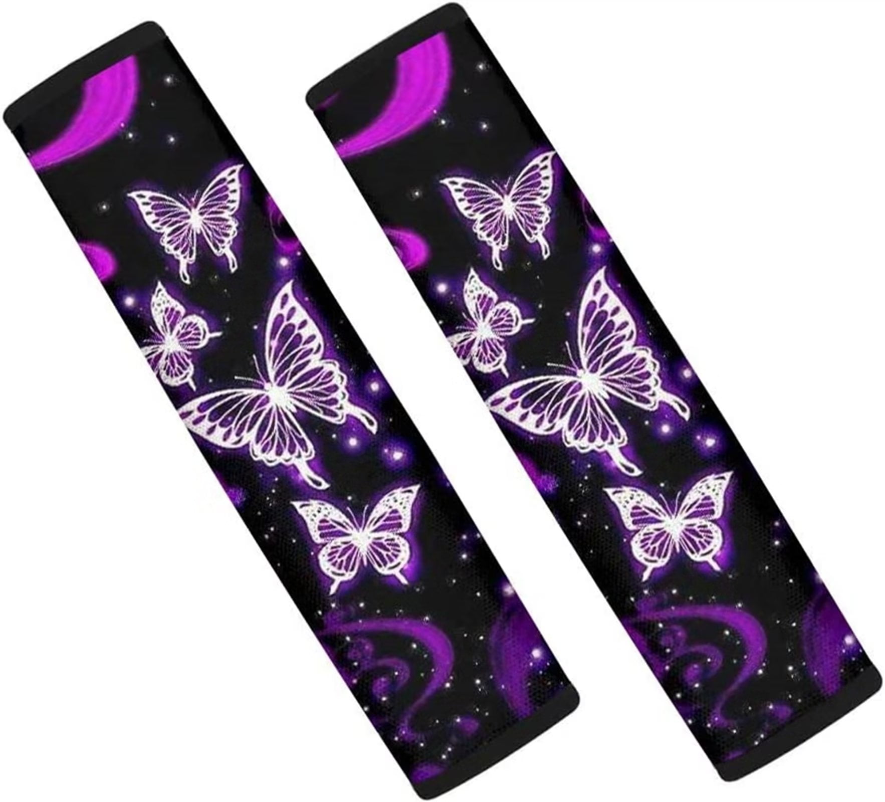 Binienty Purple Butterfly Car Seat Belt Pads Cover for Women Car
