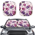 thumbnail image 1 of Binienty Purple Rose Car Front Windshield Sun Shade 2 PCS Sun Shade for UV Protection Foldable Front Window Cover Sun Visor Protector Accessories for Car Truck SUV, 1 of 6