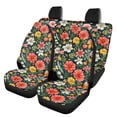thumbnail image 1 of Binienty Red Floral Car Seat Cover Auto Accessories Interior 4Pcs, Front Seat Protector, Auto Seat Rear Split Bench Cover Universal Automotive Seat Cover Accessories, 1 of 6