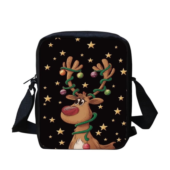 Binienty Reindeer Crossbody Bag for Women Lightweight Anti Theft RFID Sling Bag Casual Trendy Cellphone Bags Christmas Gifts for Mom