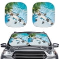 thumbnail image 1 of Binienty Sea Turtle Car Windshield Sunshade Tropical Palm Tree Sunny Beach Auto Sun Visors UV Protection Car Sun Shade Windshield Blocker Removable Automotive Accessories, 1 of 8