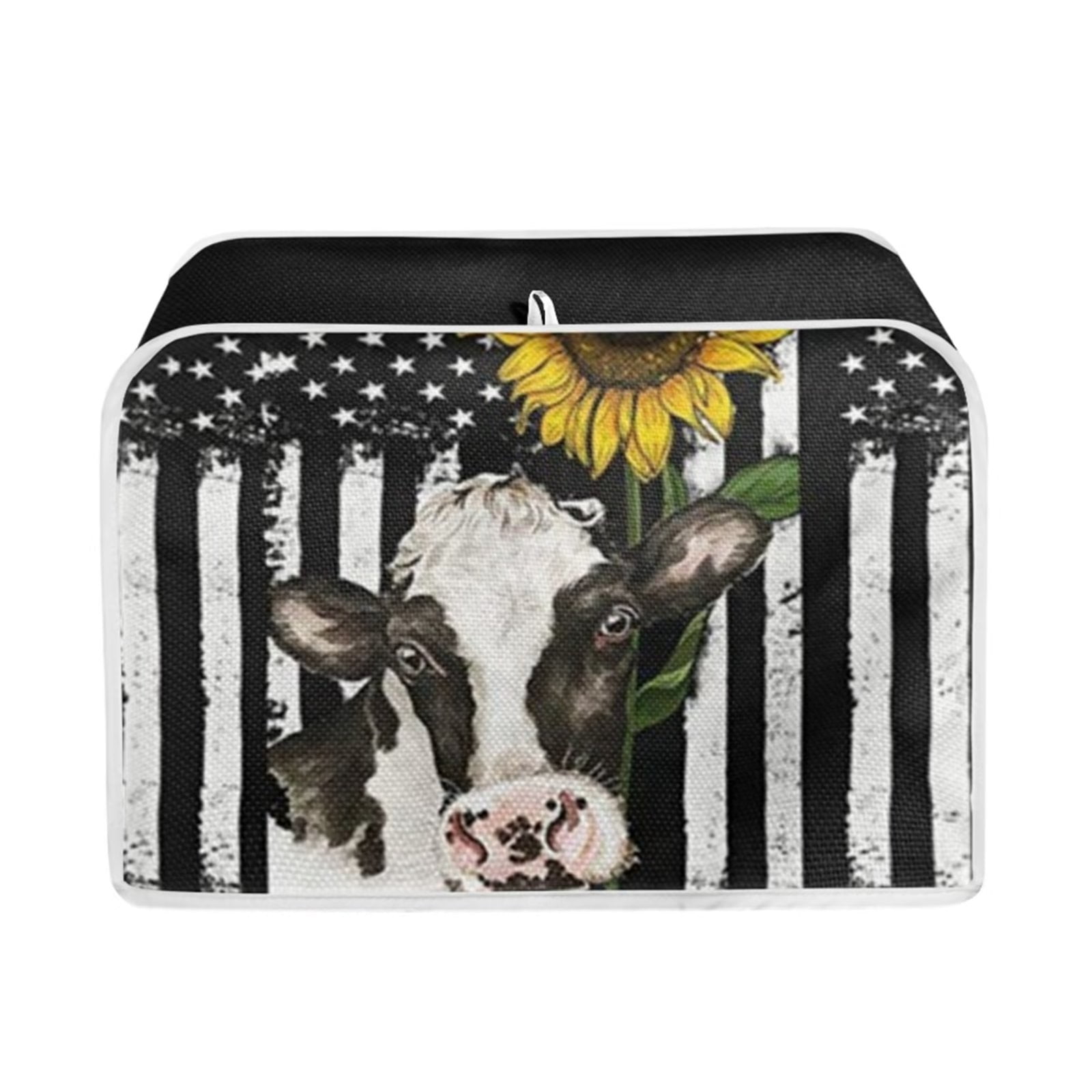 Binienty Sunflower Cow Toaster Cover 2 Slice Small Kitchen Appliance