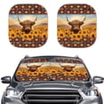 thumbnail image 1 of Binienty Sunflower Highland Cow 2 PCS Car Windshield Sun Shade Foldable Sunshade Universal Vehicle Accessories Auto Sun Heat and UV Rays Blocker Keep Your Vehicle Cool 28.5 x 25.5 inches, 1 of 6
