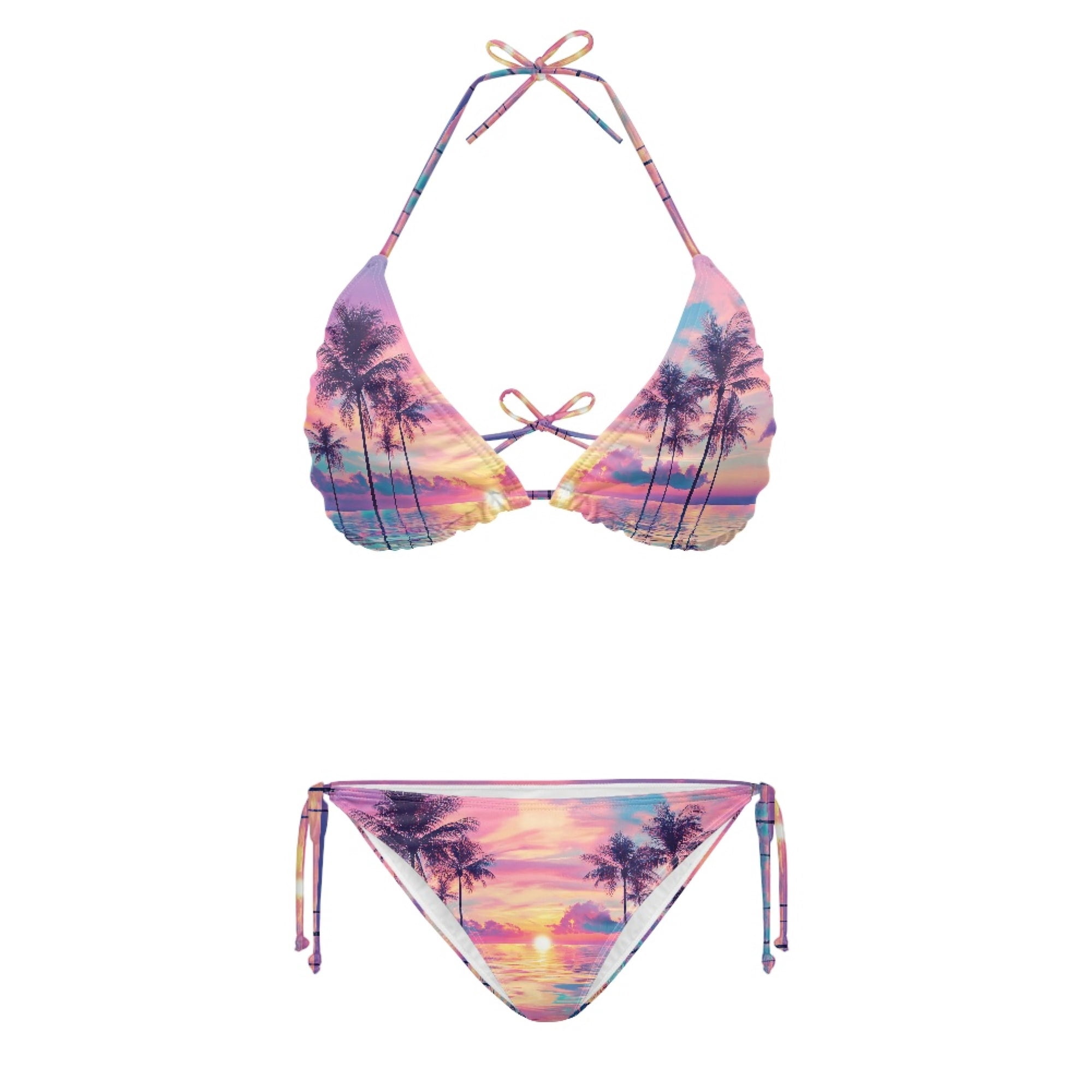 Binienty Sunset Scenery Design Bikini Set for Suitable for Most ...