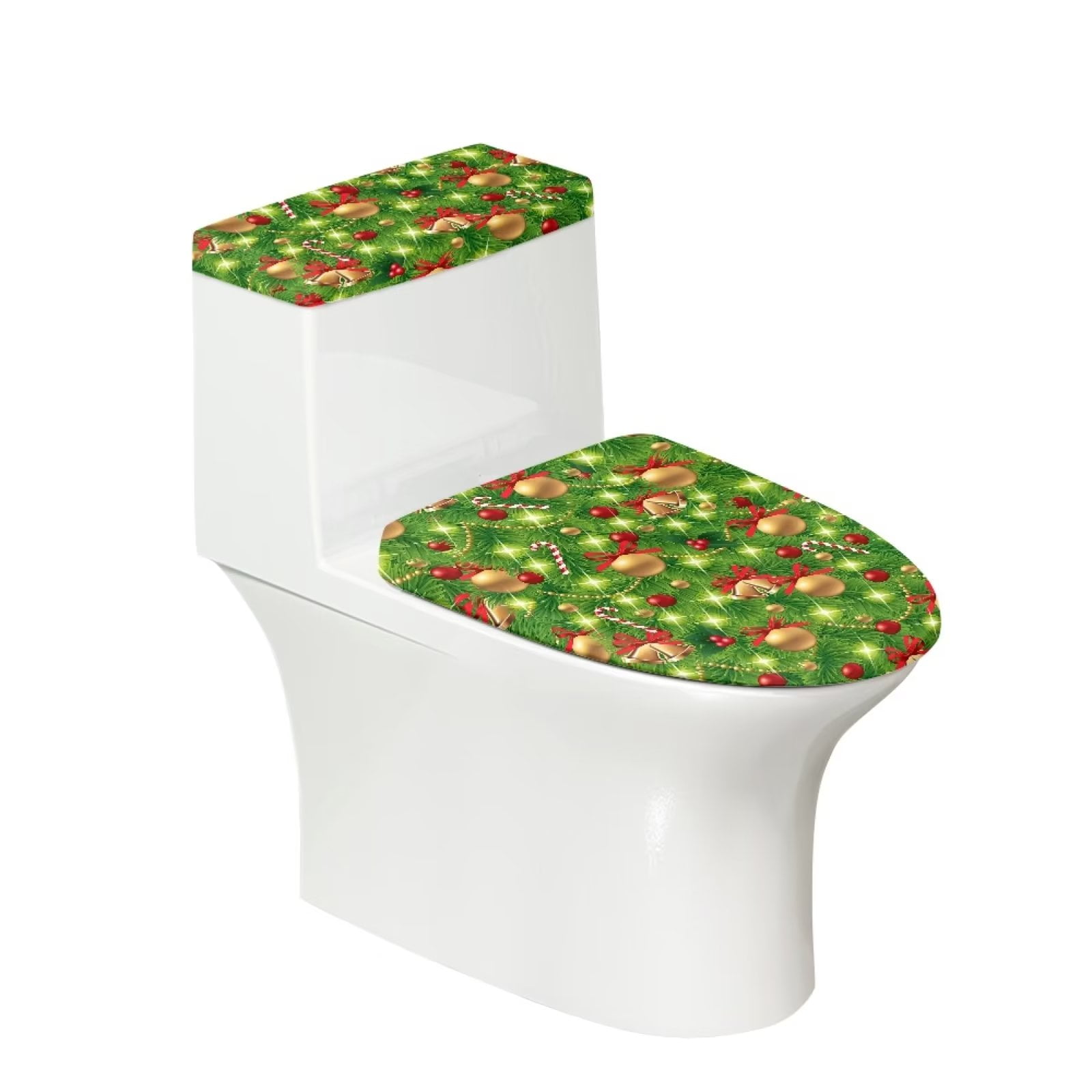 Binienty Toilet Lid Covers for Bathroom Elongated Christmas Pine Needle