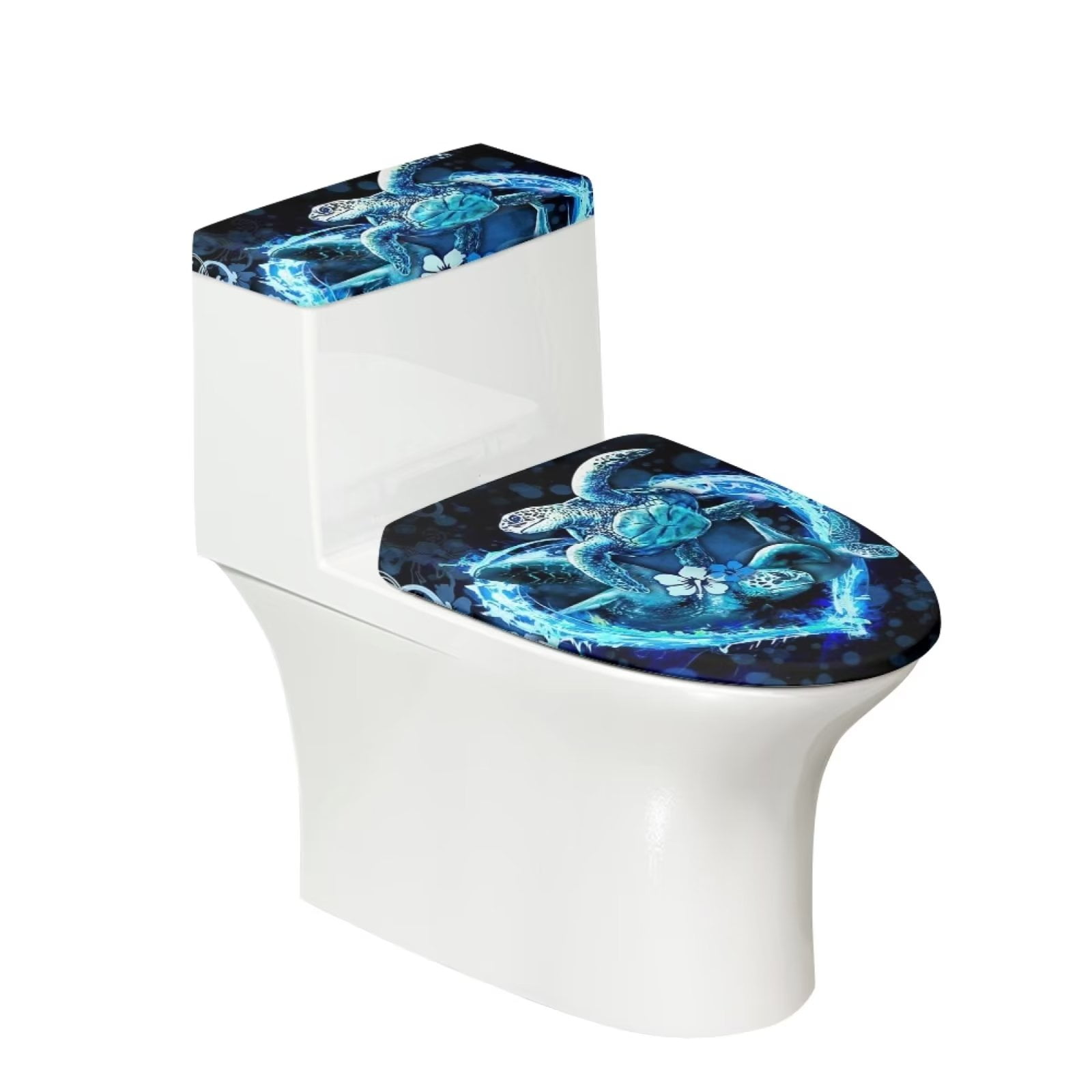 Binienty Toilet Lid Covers for Bathroom Elongated Sea Turtle Warming