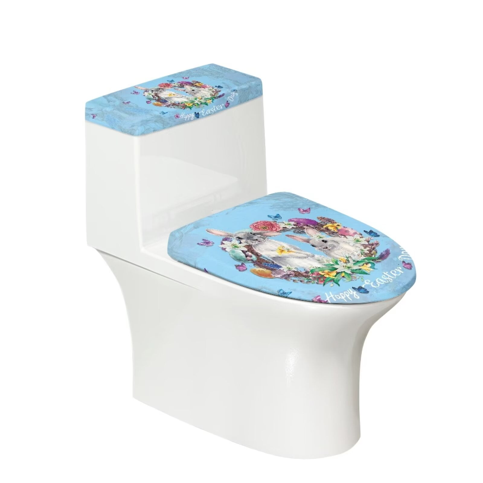 Binienty Toilet Tank Cover Sets for Bathroom Toilet Lid Cover Dust
