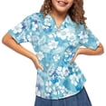 thumbnail image 1 of Binienty Tropical Hibiscus Flower Hawaiian Shirt Kids Girls Short Sleeve Aloha Shirt Thin Comfy Cuban Collar Top Breathable Kids Beach Outfits, 1 of 7