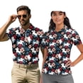 thumbnail image 1 of Binienty Tropical Horse Floral Funny Couple Golf Shirts Versatile Casual His and Hers Golf Shirts with Zip Up Collar Classic Fit Short Sleeve Athletic Tops for Golf Running Sports, 1 of 7