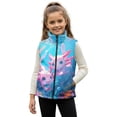 thumbnail image 1 of Binienty Underwater Axolotl Fleece Vest Kids Girls Fluffy Fuzzy Jacket Zip Up Lightweight Warm Winter Vests with Pockets Stand Up Collar Toddler Girls' Outerwear Vests Spring Coats, 1 of 7