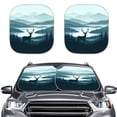 thumbnail image 1 of Binienty Wildlife Elk Auto Sun Shade Windshield Easy Fold Car Front Window Sun Shade 2 Piece UV Protection Heatshield Reflective Sunvisor for SUV Truck Van, 1 of 7