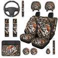 thumbnail image 1 of Binienty Wolf Vehicle Seat Covers Front And Rear with Matching Armrest Cover Non-slip Hunting Camo Car Seat Belt Shoulder Strap Covers Headrest Covers Coasters 14 Pieces Auto Interior Decor, 1 of 7