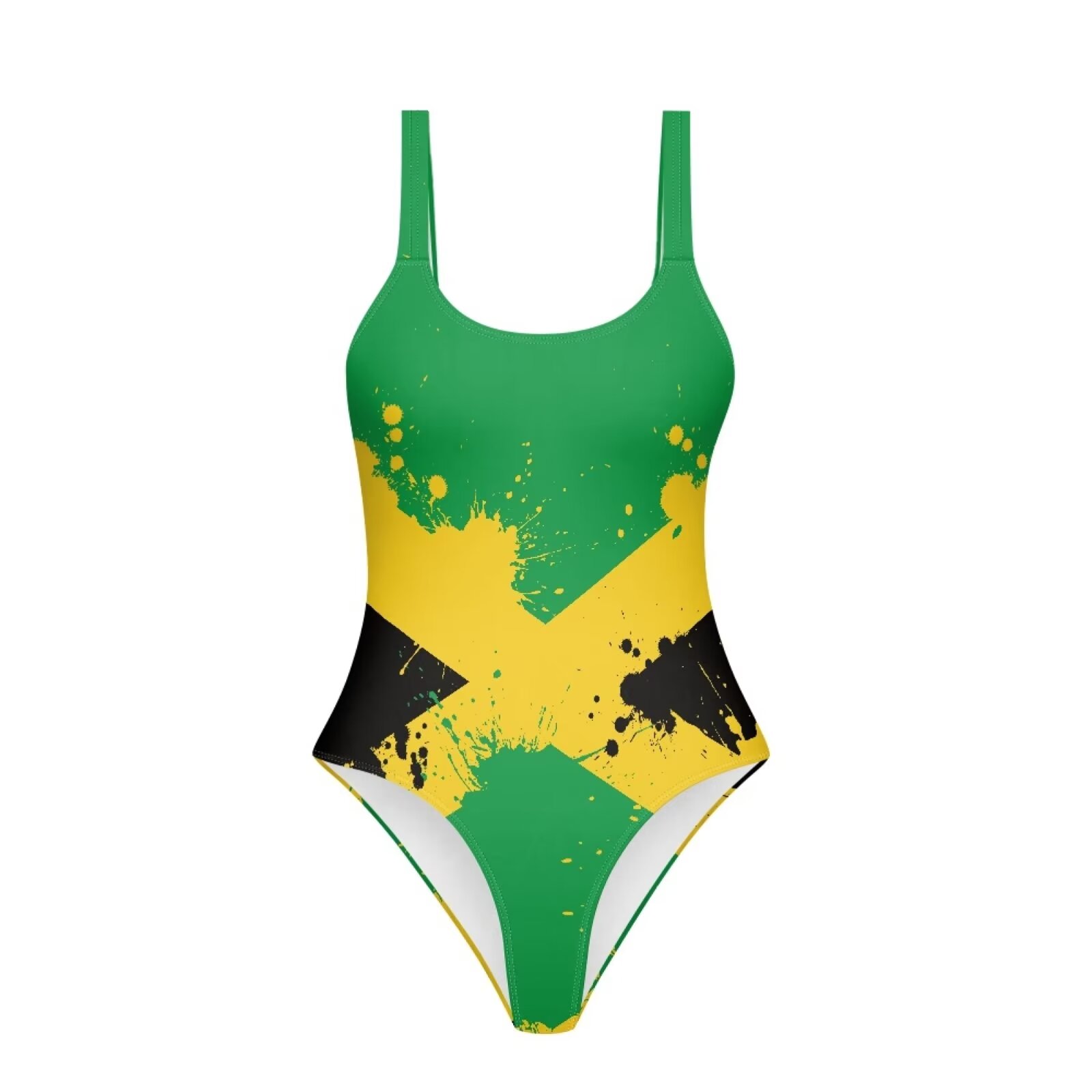 Binienty Women's Swimsuit One Piece Jamaican Flag Swimwear for Women
