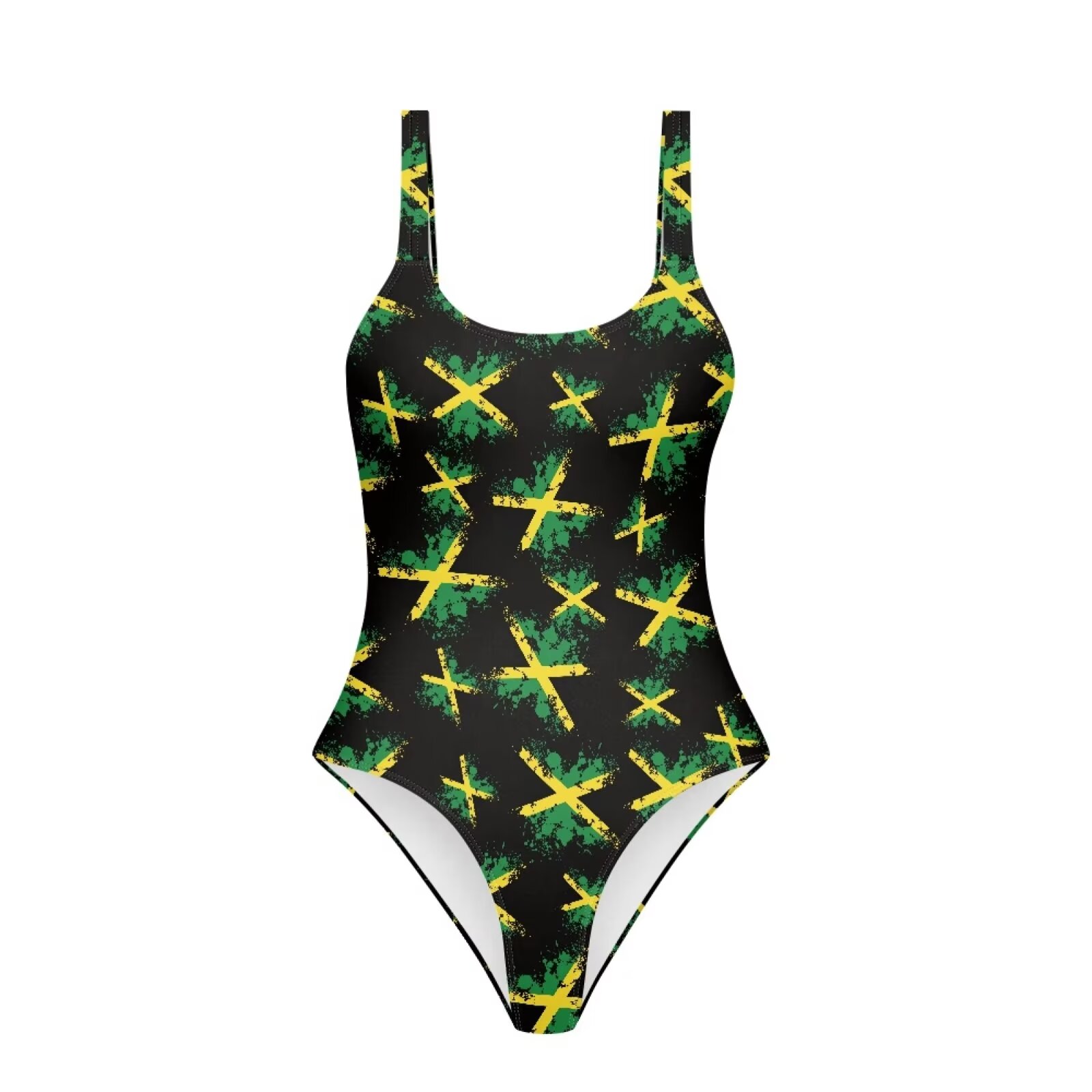 Binienty Women's Swimsuits One Piece Jamaican Flag Swimwear for Women