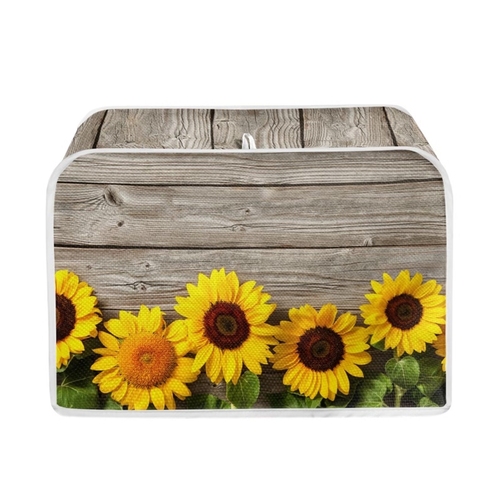 Binienty Wood Sunflower Print Toaster Cover Appliance 4 Slice, Bread
