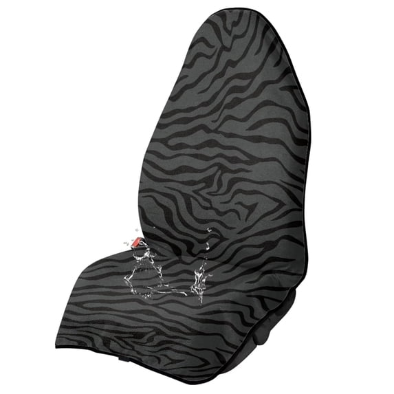Binienty Zebra Print Gray Car Seat Cover Towel For Gym Workout Running Beach Sweat Proof Removable Auto Interior Accessories for Van SUV Sedan