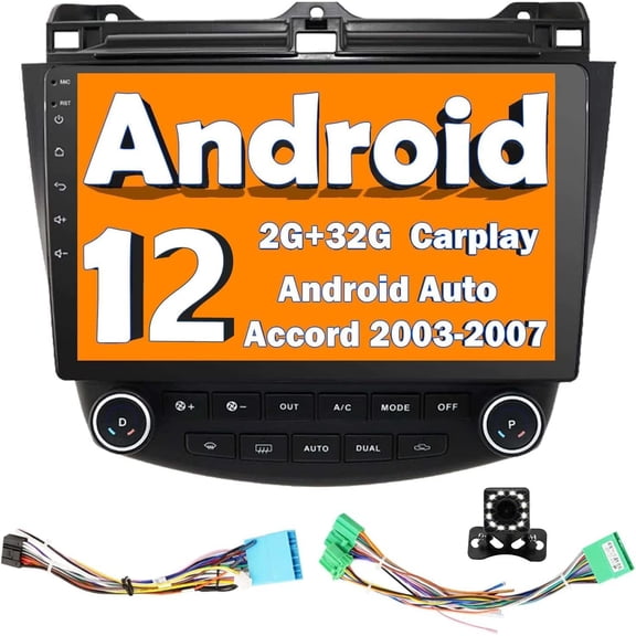 Binize Android 12 Car Stereo 10 Inch Touchscreen, wireless Carplay&Android Auto Radio for Honda Accord 7th 2003- 2007