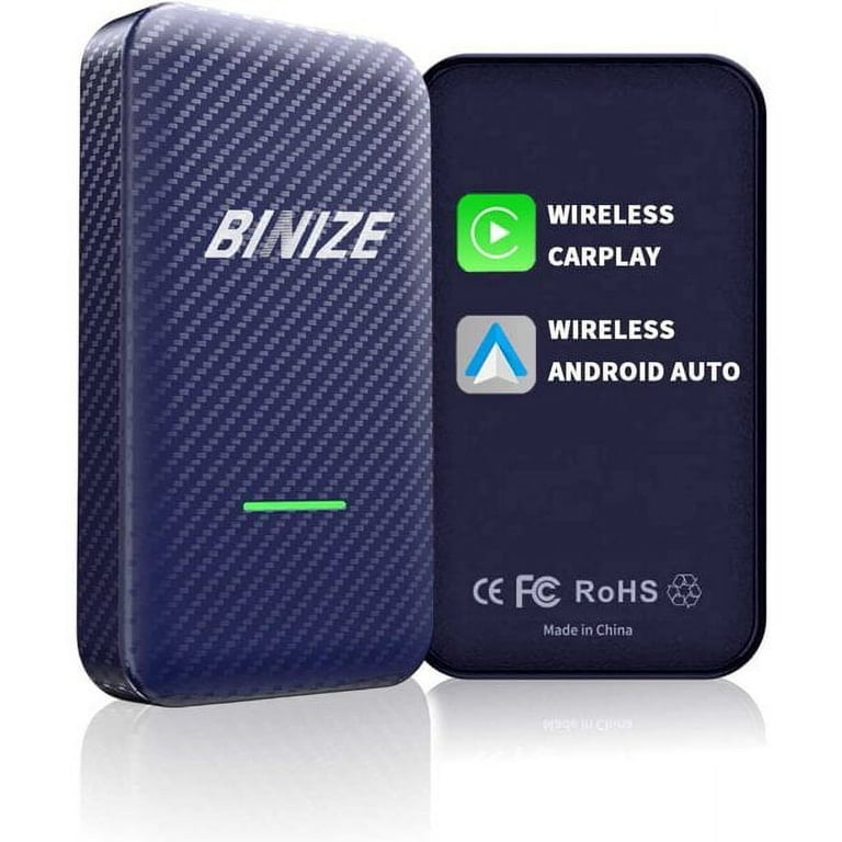 Binize CarPlay Android Auto Wireless Adapter fits for Factory Wired CarPlay  Cars from 2015 to Now Wireless CarPlay Android Auto 2 in 1 Plug & Play  dongle 