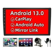 Binize Double Din Car Stereo Compatible With Wireless CarPlay Android Auto Android 12 Touchscreen Car Radio With Backup Camera Car In-Dash Navigation GPS 10inch