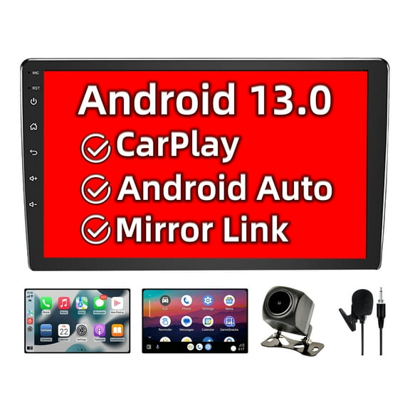 Binize Double Din Car Stereo Compatible With Wireless CarPlay Android Auto Android 12 Touchscreen Car Radio With Backup Camera Car In-Dash Navigation GPS 10inch