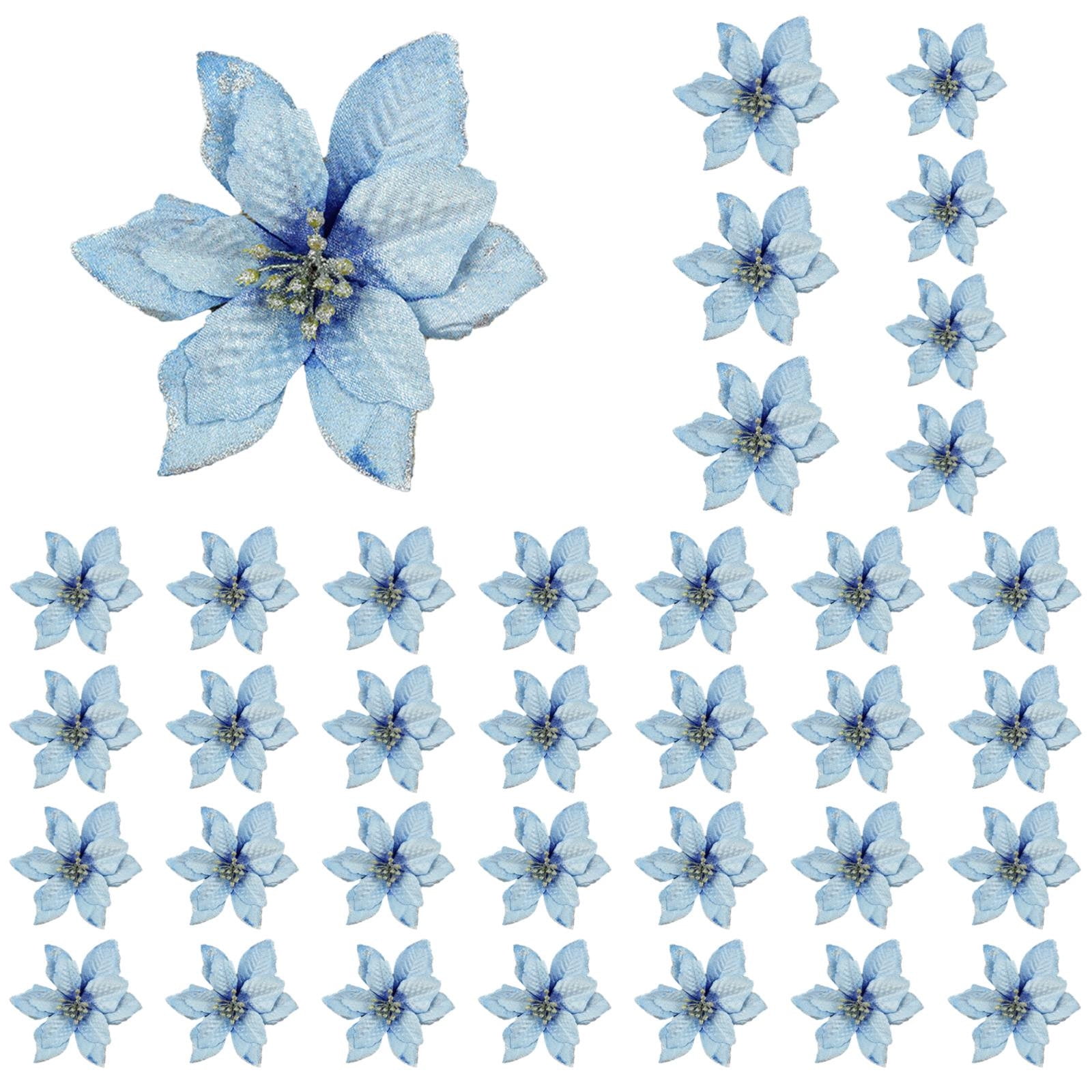 Binkne Artificial, Glitter Christmas Flowers Artificial Flowers Xmas