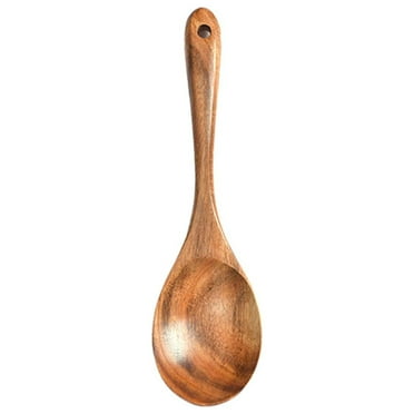 Binkne Cooking Utensils, Cooking Utensils, 10.2 Inch Large Wooden Spoon for Cooking Mixing Spoon Serving Spoons Big Non Stick Wood Spoon Spatula Long Handle Spoon Stirring Cooking Spoon, Teak Spoon X1