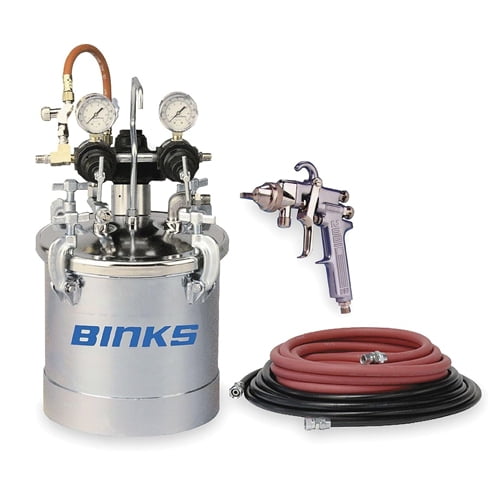 Binks 98C-357 2.8 Gallon Pressure Tank Outfit with 2100 Conventional Spray Gun