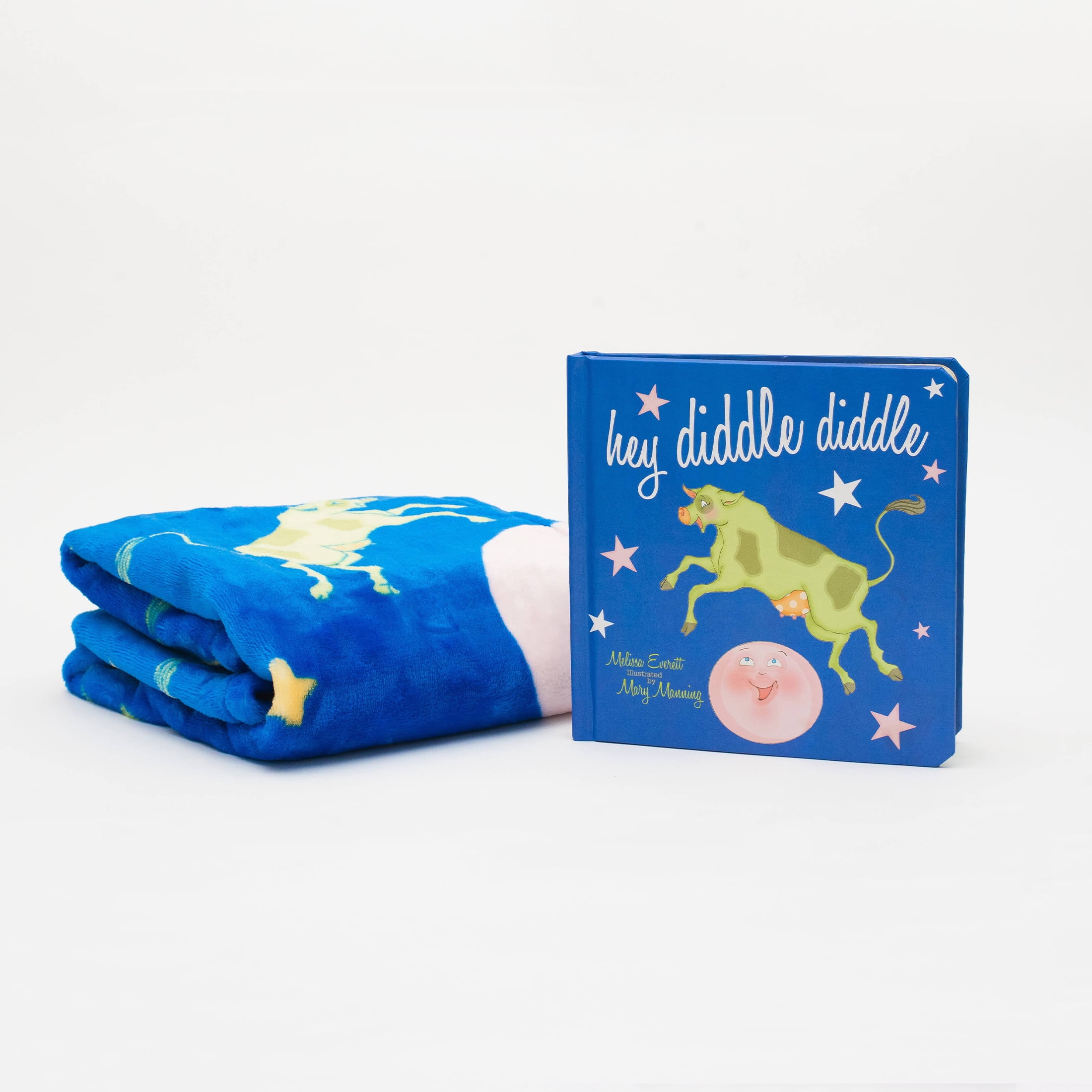 Binks & Books Hey Diddle Diddle Infant Story Book and Baby Blanket, Blue Unisex