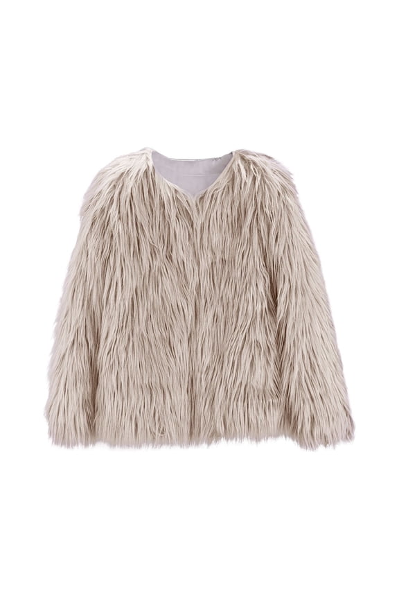 Kids Baby Girls Children Winter Faux-Fur Coat Jacket Thick Warm Outwear Clothes