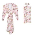 thumbnail image 1 of Binmer Maternity Robe And Matching Baby Set Labor Delivery Robe And Swaddle Set, 1 of 8