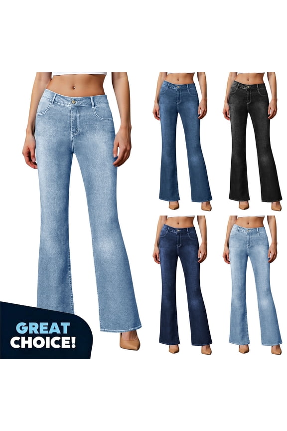 No Boundarie Women’s Flare Jeans with Pockets, Womens High Rise Pants Denim Jean, Womens Plus Blue,Size M