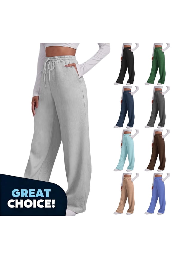 Binmer No Boundaries Women's Fleece Pants with Pockets, Drawstring High Waist Sweatpants, Women's Plus Navy,Size XXL