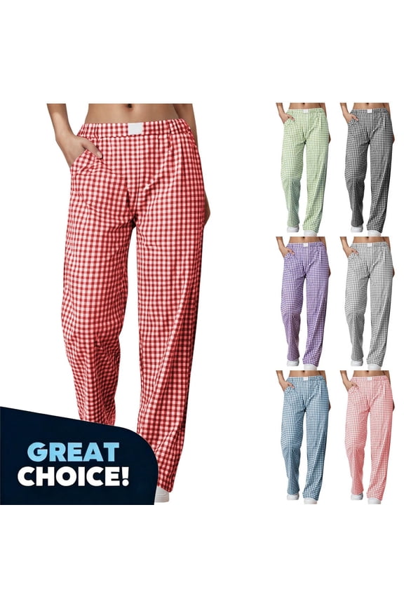 No Boundarie Women's Plaid Fleece Pants with Pockets, Pajama Lounge Wide Leg Pants for Womens, Women's Plus Black,Size L