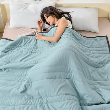 Binmer Summer Cooler Quilt For Hot Sleepers And Night Sweats Cooler Comforter Double Sided Cold Effect Blanket Cooler Fiber Ice Blanket For All-Season Lightweight