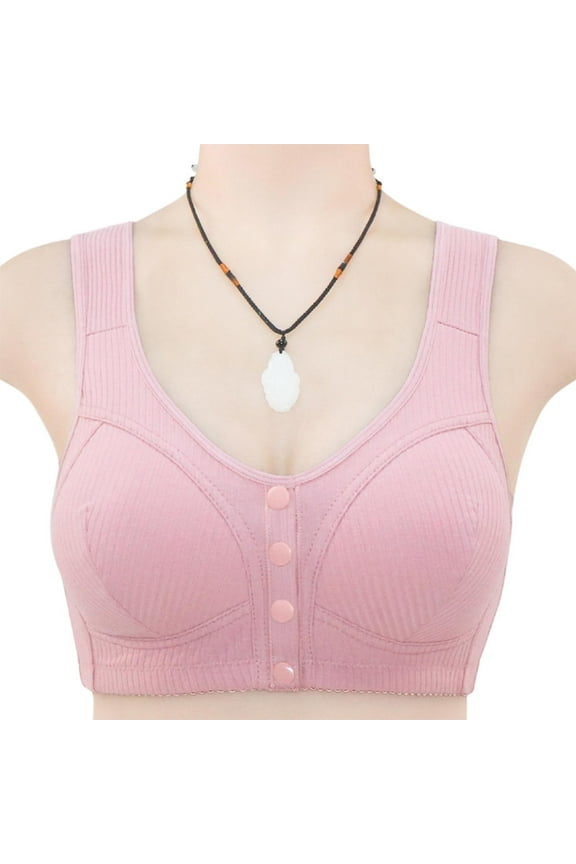 Women Bar Plus Size Embroidered Glossy Comfortable Breathable Bra Underwear No Rims