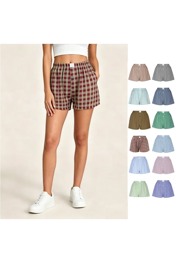 Women’s Elastic Waist Loungewear Shorts, Women Soft Lounge Shorts Sleepwear, Womens and Women's Coffee,Size S-2XL