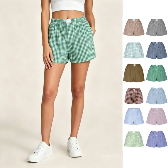 Binmer Women’s Elastic Waist Loungewear Shorts, Women Soft Lounge Shorts Sleepwear, Womens and Women's Green,Size S-2XL