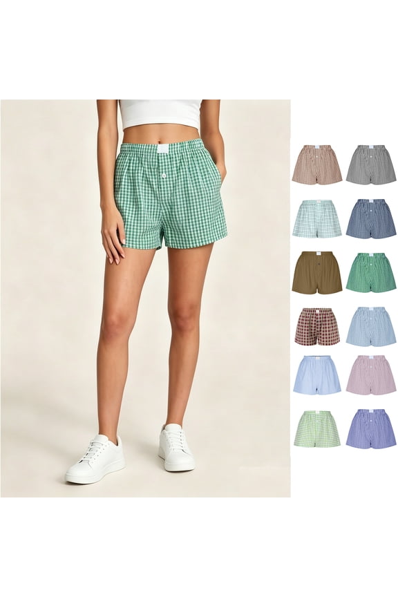 Women’s Elastic Waist Loungewear Shorts, Women Soft Lounge Shorts Sleepwear, Womens and Women's Green,Size S-2XL