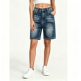 thumbnail image 1 of Binmer Women’s High-Waisted Denim Bermuda Shorts, Classic Baggy Denim Shorts with Pockets, Womens and Women's Blue,Size S-3XL, 1 of 6