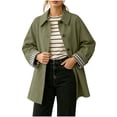 thumbnail image 1 of Binmer Women’s Plaid Lined Trench Jacket Button Front Mid Length Casual Outerwear With Pockets,Sizes S-2XL, 1 of 7