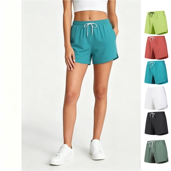 Binmer Women’s Quick-Dry Drawstring Elastic Waist Athletic Shorts, Womens and Women's Blue,Size XS-3XL