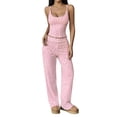 thumbnail image 1 of Binmer Women's Sleeveless Cami Top and Straight Leg Pants 2 Piece Outfit Set,Casual Matching Loungewear Set ,S, 1 of 6