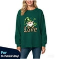 thumbnail image 1 of Binmer Women's St. Patrick's Day Sweatshirt,Irish Leprechaun Long Sleeve Graphic Sweatshirts, Women's Plus Khaki,Size L, 1 of 6