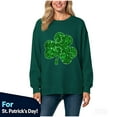 thumbnail image 1 of Binmer Women's St. Patrick's Day Sweatshirt,Irish Lucky Shamrock Long Sleeve Crewneck Printed Sweatshirts, Women's Plus Army Green,Size M, 1 of 6
