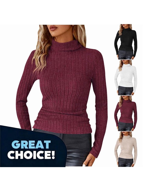 Women's Turtleneck Tops with Long Sleeve, Lightweight Womens Basis Pullover Undershirts Sweatshirts,Women's Plus Beige,Size M