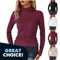 thumbnail image 1 of Binmer Women's Turtleneck Tops with Long Sleeve, Lightweight Womens Basis Pullover Undershirts Sweatshirts,Women's Plus Beige,Size XL, 1 of 7