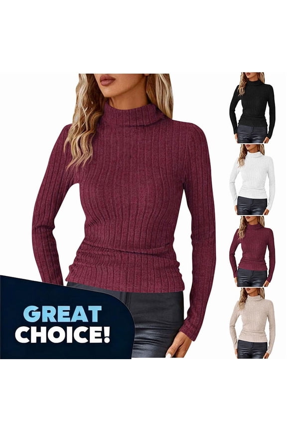 Women's Turtleneck Tops with Long Sleeve, Lightweight Womens Basis Pullover Undershirts Sweatshirts,Women's Plus Black,Size M