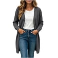 thumbnail image 1 of Binmer Women’s V Neck Open Front Long Knit Cardigan Long Sleeve Casual Mid Length Outerwear,Sizes S-2XL, 1 of 9